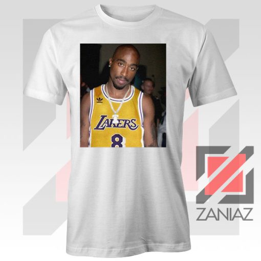 Tupac GOAT Lakers White Tshirt