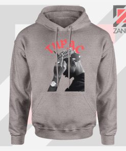 Tupac Middle Fingers Graphic Sport Grey Hoodie