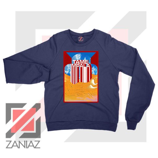 Vintage Tame Impala Designs Navy Blue Sweatshirt