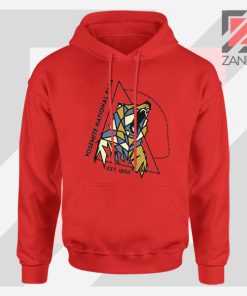 Yosemite Park Black Bear Graphic Red Hoodie