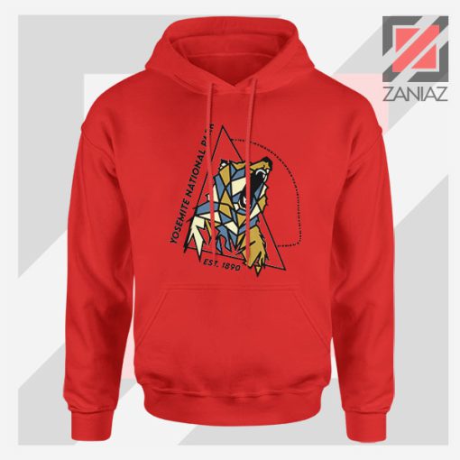 Yosemite Park Black Bear Graphic Red Hoodie