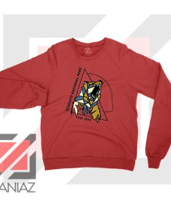 Yosemite Park Black Bear Graphic Red Sweater