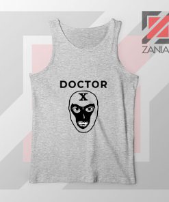 Doctor X Face Graphic Grey Tank Top