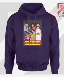 Bobs Burgers Family Design Navy Blue Hoodie