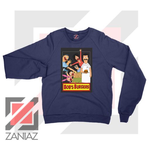 Bobs Burgers Family Design Navy Blue Sweatshirt