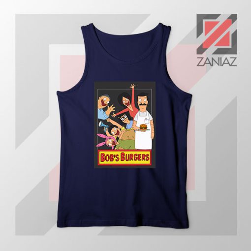 Bobs Burgers Family Design Navy Blue Tank Top