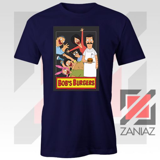 Bobs Burgers Family Design Navy Blue Tee