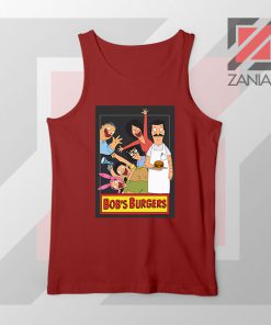 Bobs Burgers Family Design Red Tank Top