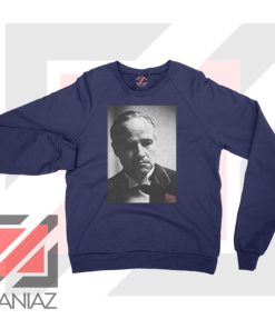 Don Vito Corleone Portrait Navy Blue Sweatshirt