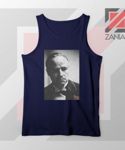 Don Vito Corleone Portrait Navy Blue Tank Top