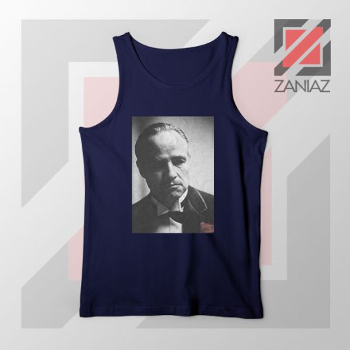 Don Vito Corleone Portrait Navy Blue Tank Top