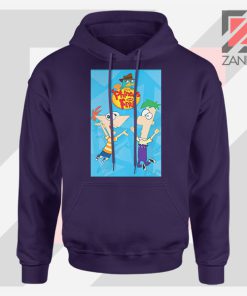 Funny Phineas and Ferb Disney Navy Blue Hoodie