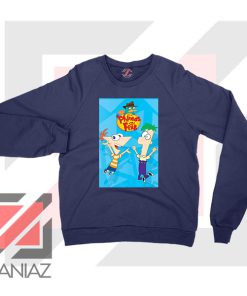 Funny Phineas and Ferb Disney Navy Blue Sweatshirt