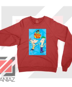 Funny Phineas and Ferb Disney Red Sweatshirt