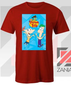 Funny Phineas and Ferb Disney Red Tshirt