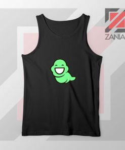 Green Ghost Animated Black Tank Top