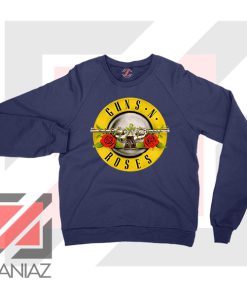 Guns N Roses Metal New Graphic Navy Blue Sweater