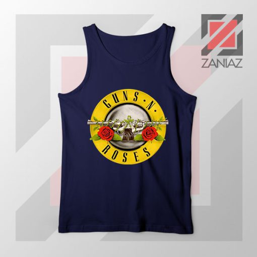 Guns N Roses Metal New Graphic Navy Blue Tank Top