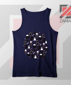 Halloween Funny Character Navy Blue Tank Top