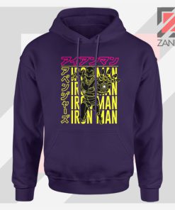 Iron Man Designs Anime Navy Blue Hoodie