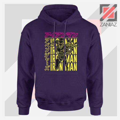 Iron Man Designs Anime Navy Blue Hoodie