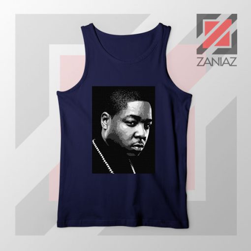 Jadakiss Rapper Graphic Navy Blue Tank Top