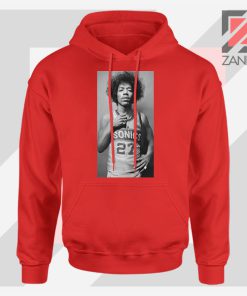 Jimi Hendrix Team 27 Sonics Red Hoodie