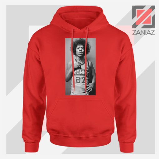 Jimi Hendrix Team 27 Sonics Red Hoodie