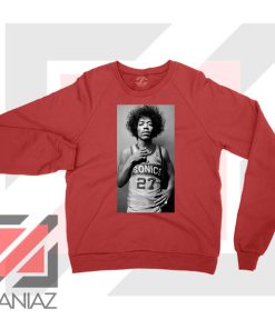 Jimi Hendrix Team 27 Sonics Red Sweater