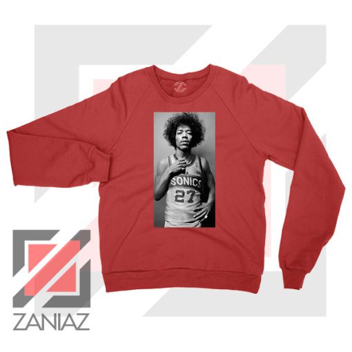 Jimi Hendrix Team 27 Sonics Red Sweater