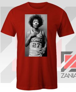 Jimi Hendrix Team 27 Sonics Red Tshirt