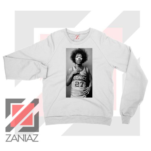 Jimi Hendrix Team 27 Sonics White Sweater