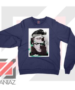 New Monsters Frankenstein Portrait Navy Blue Sweater