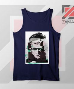 New Monsters Frankenstein Portrait Navy Blue Tank Top