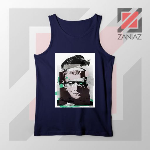 New Monsters Frankenstein Portrait Navy Blue Tank Top