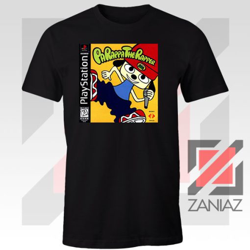 Parappa Playstation Graphic Black Tshirt