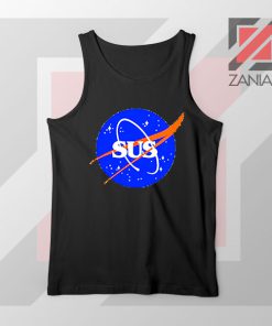 Among Us Game Nasa Parody Black Tank Top