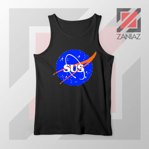 Among Us Game Nasa Parody Black Tank Top