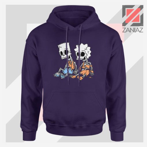 Bart and Lisa Skeletons Navy Hoodie