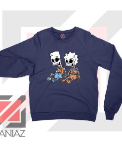 Bart and Lisa Skeletons Navy Sweatshirt