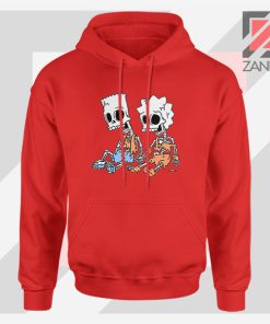 Bart and Lisa Skeletons Red Hoodie