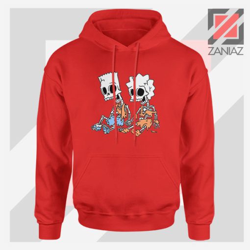 Bart and Lisa Skeletons Red Hoodie