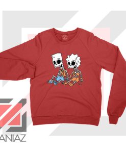 Bart and Lisa Skeletons Red Sweatshirt