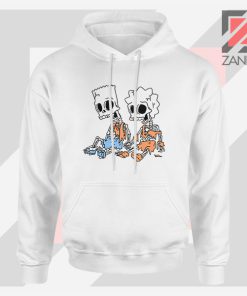 Bart and Lisa Skeletons White Hoodie