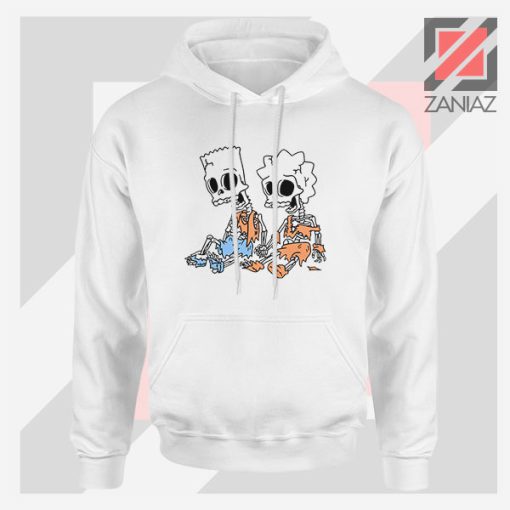 Bart and Lisa Skeletons White Hoodie