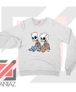 Bart and Lisa Skeletons White Sweatshirt