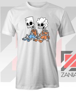 Bart and Lisa Skeletons White Tshirt