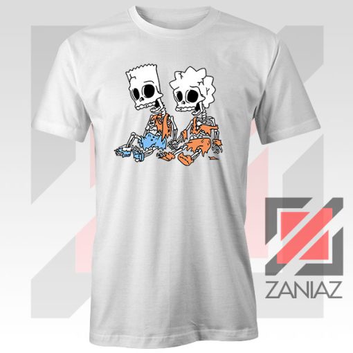 Bart and Lisa Skeletons White Tshirt