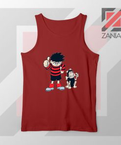 Best Gnasher Cartoon Graphic Red Tank Top