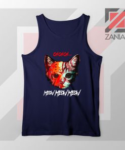 Black Cat Horror Halloween Navy Tank Top